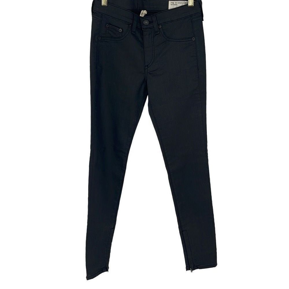 Rag & Bone Intermix‎ Womens Skinny Zipper Capri Jeans Stretch Black Size 27